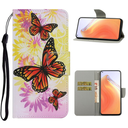 Xiaomi Mi 10T / 10T Pro Tasche Schmetterlinge und Sommerblumen