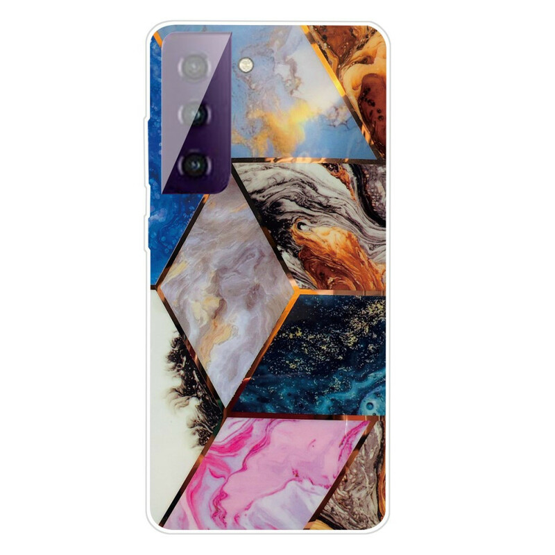 Samsung Galaxy S21 FE Cover Geometrischer Marmor Variabel