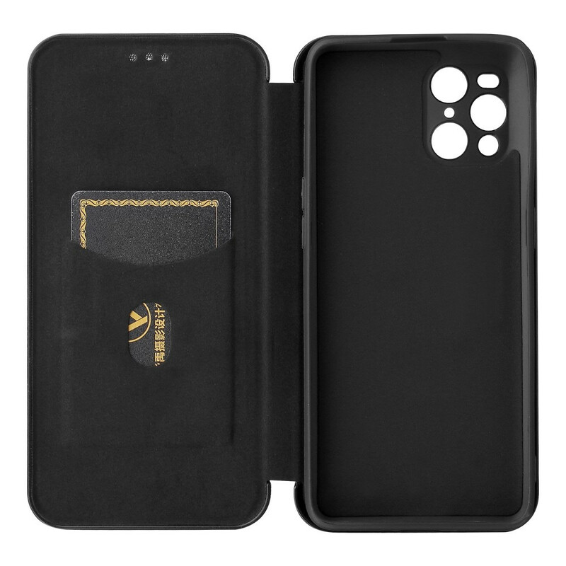Flip Cover Oppo Find X3 / X3 Pro Silikon Carbon Farbig