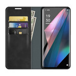 Flip Cover Oppo Find X3 / X3 Pro Weiche Lederoptik