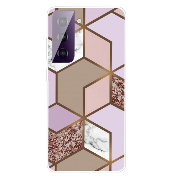 Samsung Galaxy S21 FE Cover Geometrischer Marmor