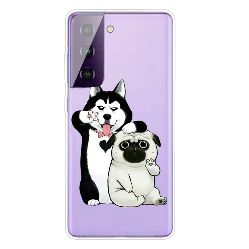 Samsung Galaxy S21 FE Cover Lustige Hunde