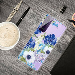 Samsung Galaxy S21 FE Cover Blaue Blumen Aquarell