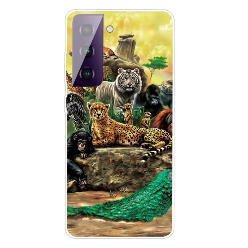 Samsung Galaxy S21 FE Cover Tiere Safari