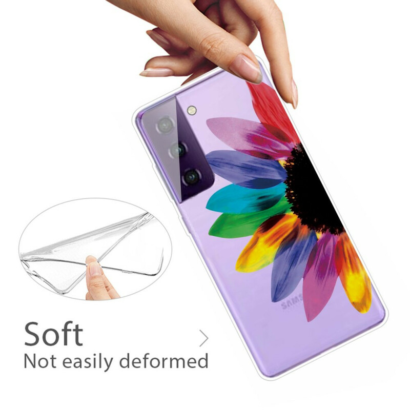 Samsung Galaxy S21 FE Cover Farbige Blume