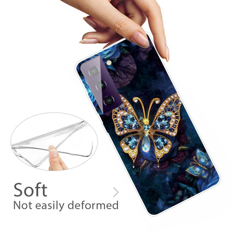 Samsung Galaxy S21 FE Cover Verschiedene Schmetterlinge
