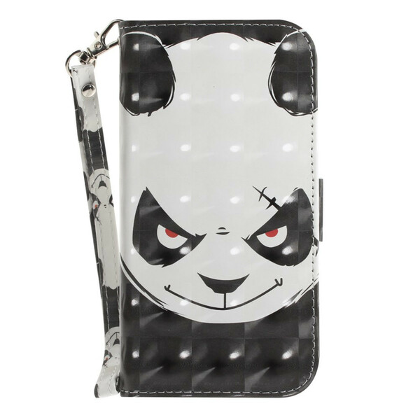 Samsung Galaxy S21 FE Angry Panda Tasche mit Riemen
