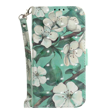 Samsung Galaxy S21 FE Hülle Blumenzweig mit Riemen