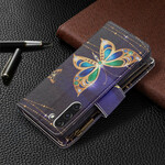 Samsung Galaxy S21 FE Tasche mit Reißverschluss Schmetterlinge