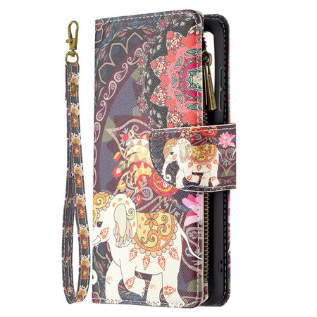 Samsung Galaxy S21 FE Tasche mit Reißverschluss Elefant