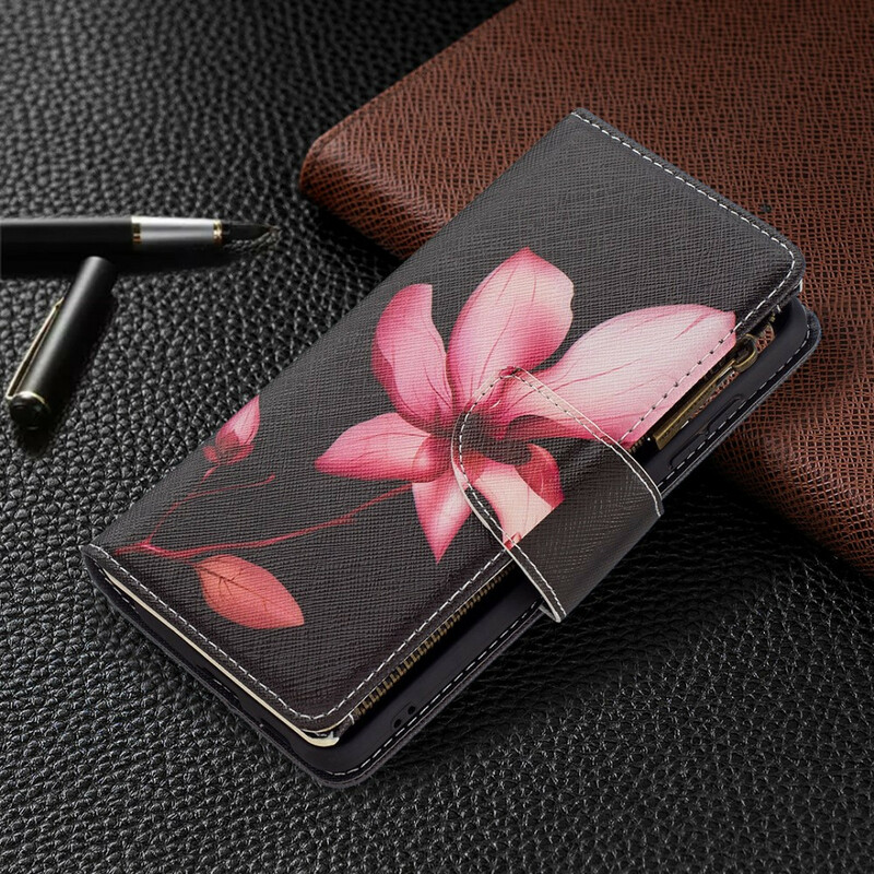 Samsung Galaxy S21 FE Tasche mit Reißverschluss Blume