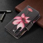Samsung Galaxy S21 FE Tasche mit Reißverschluss Blume