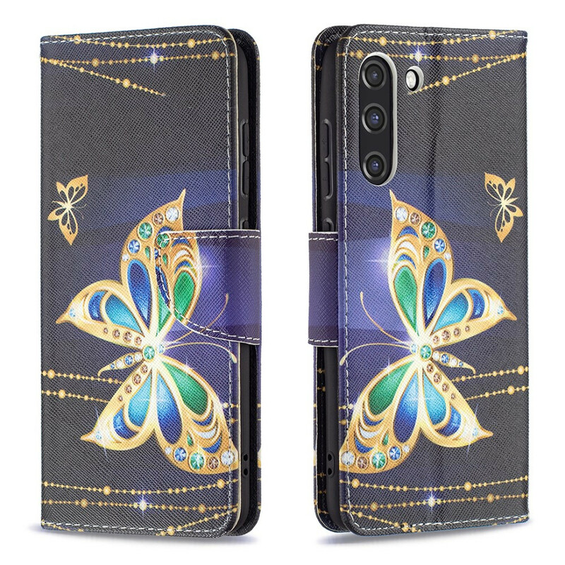 Samsung Galaxy S21 FE Schmetterling Goldene Hülle