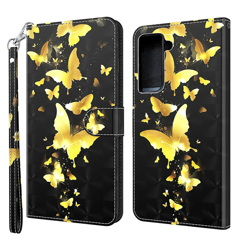 Samsung Galaxy S21 FE Hülle Gelbe Schmetterlinge