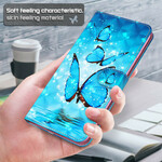 Samsung Galaxy S21 FE Hülle Blaue fliegende Schmetterlinge