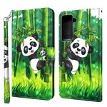 Hülle Samsung Galaxy S21 FE Panda und Bambus