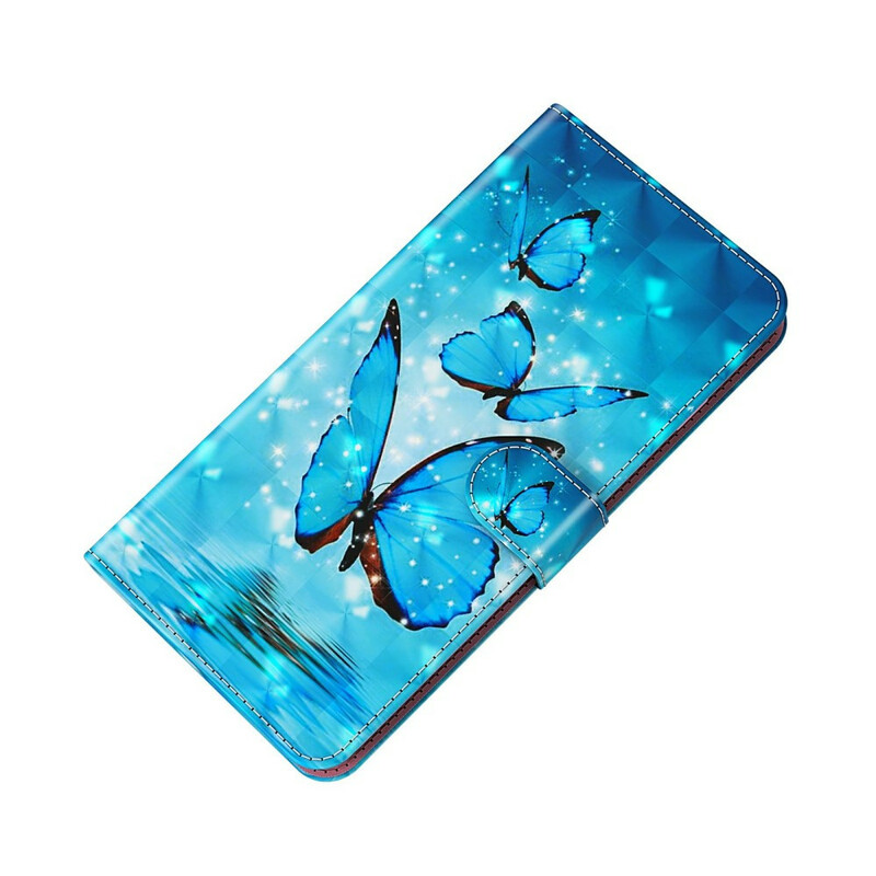 Xiaomi Redmi 9T / Note 9 Hülle Blaue fliegende Schmetterlinge