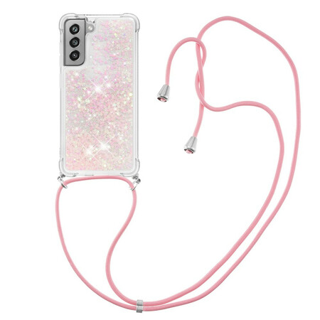 Samsung Galaxy S21 FE Cover Glitter und Kordel