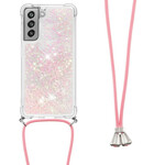 Samsung Galaxy S21 FE Cover Glitter und Kordel