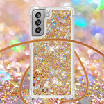 Samsung Galaxy S21 FE Cover Glitter und Kordel