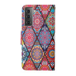 Samsung Galaxy S21 FE Patchwork Hülle mit Lanyard