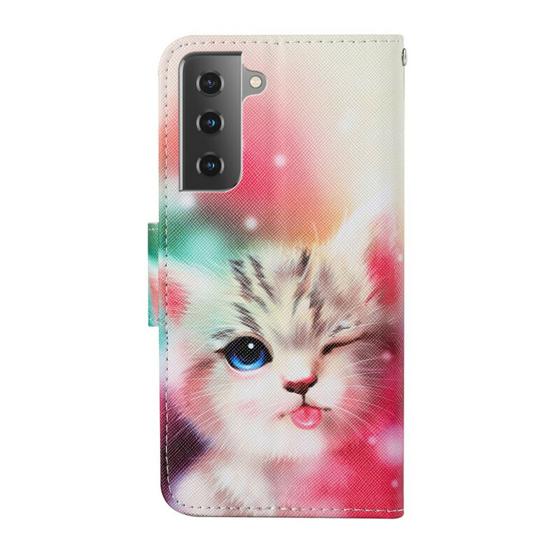 Samsung Galaxy S21 FE Hülle Katzengeschichten mit Lanyard