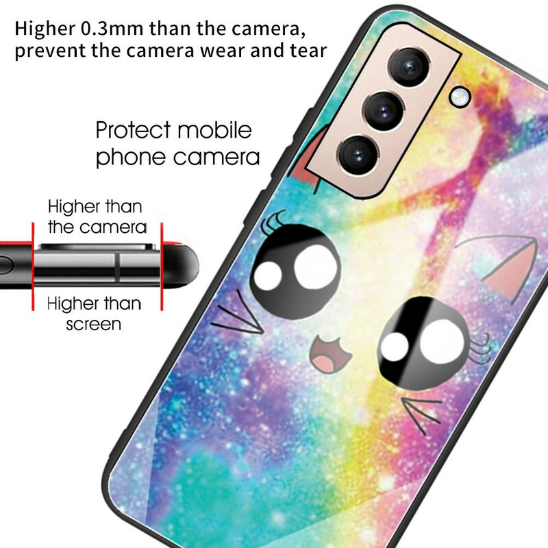 Samsung Galaxy S21 FE Cover Panzerglas Katze