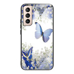 Samsung Galaxy S21 FE Cover Panzerglas Schmetterlinge Design