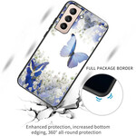 Samsung Galaxy S21 FE Cover Panzerglas Schmetterlinge Design