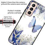 Samsung Galaxy S21 FE Cover Panzerglas Schmetterlinge Design