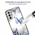 Samsung Galaxy S21 FE Cover Panzerglas Schmetterlinge Design