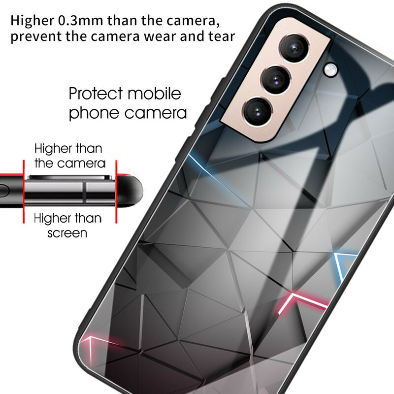 Samsung Galaxy S21 FE Cover Gehärtetes Glas Geometrie