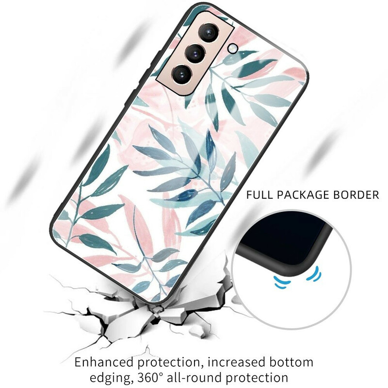 Samsung Galaxy S21 FE Cover Gehärtetes Glas Pflanzlich