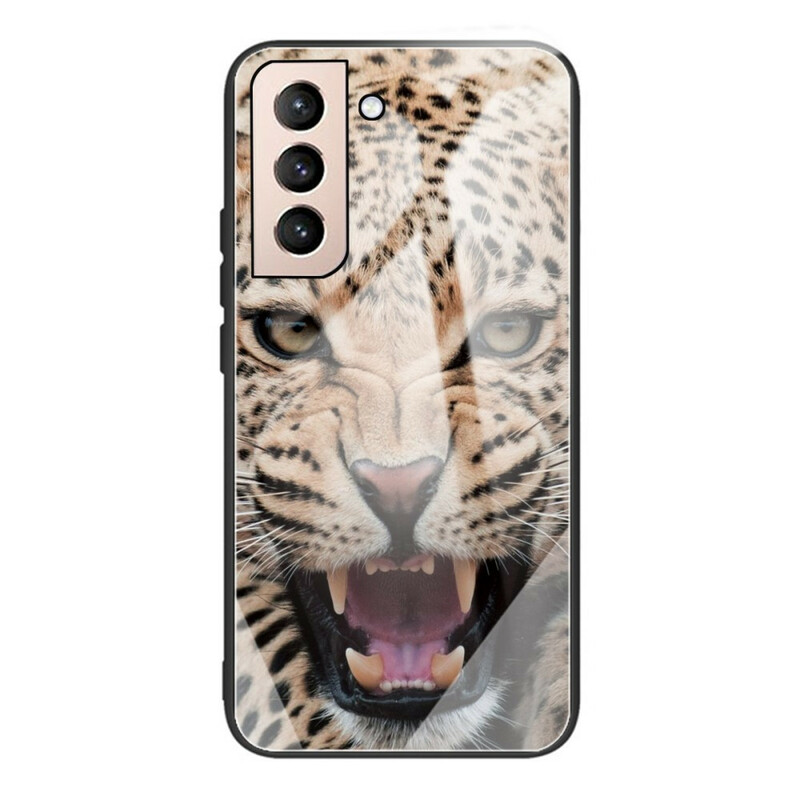 Samsung Galaxy S21 FE Hülle aus gehärtetem Glas Leopard