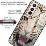 Samsung Galaxy S21 FE Hülle aus gehärtetem Glas Leopard