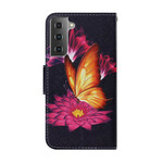 Samsung Galaxy S21 FE Hülle Schmetterling und Lotus