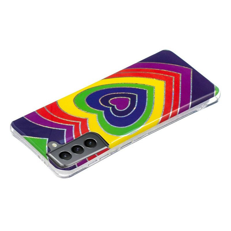 Samsung Galaxy S21 FE Cover Psychedelisches Herz