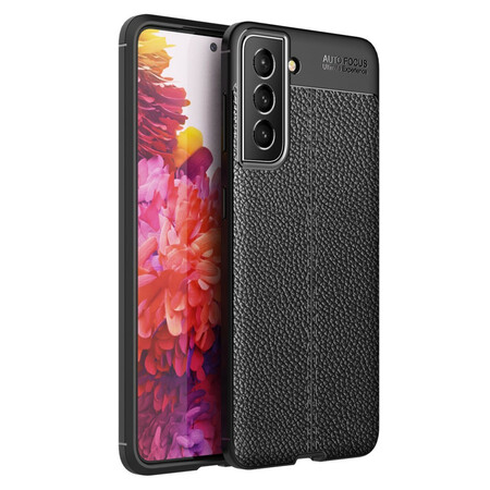 Samsung Galaxy S21 FE Hülle mit Litschi-Leder-Effekt Double Line