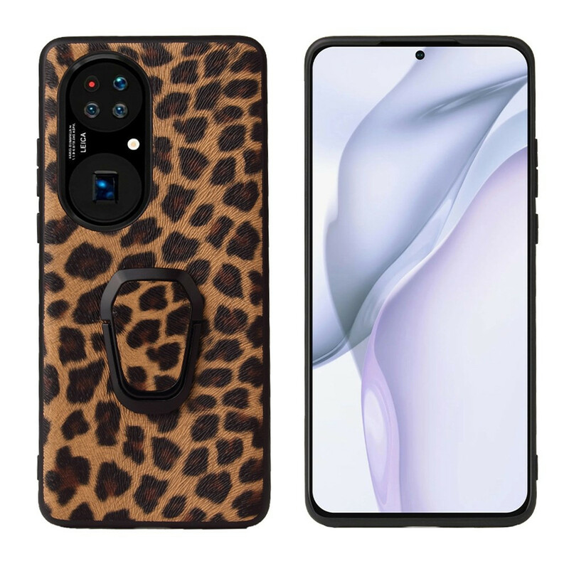 Huawei P50 Pro Cover Leopard Style Ring-Halterung
