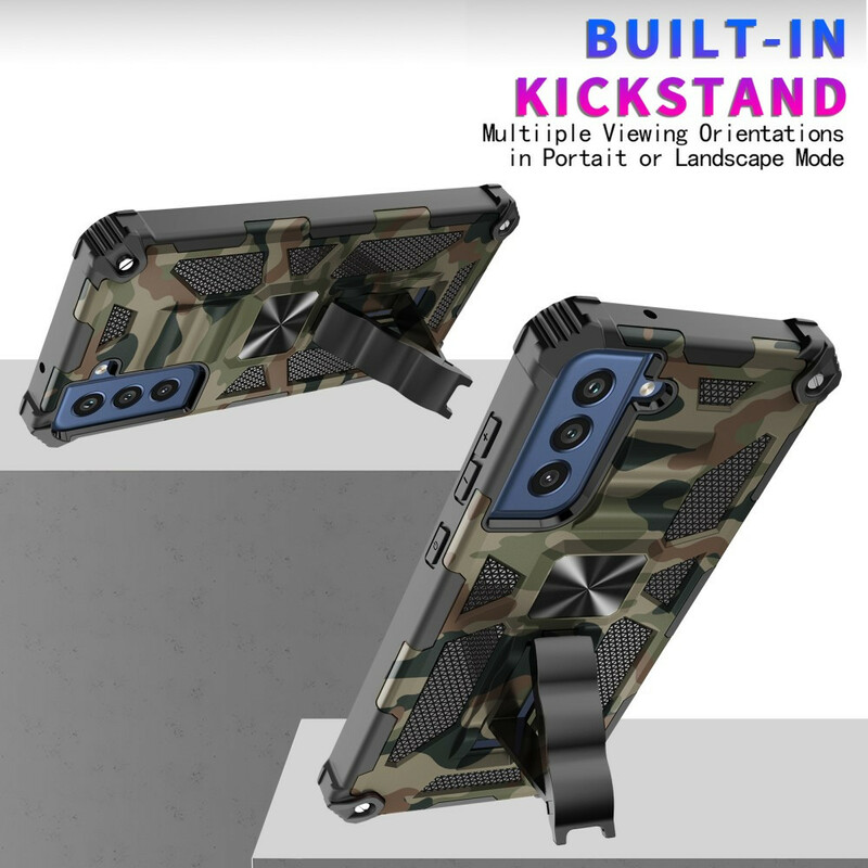 Samsung Galaxy S21 FE Camouflage Cover Abnehmbare Halterung