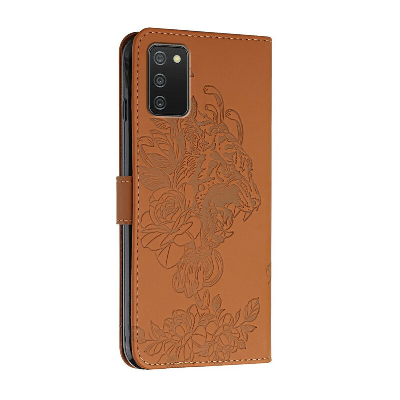 Samsung Galaxy A02s Tiger Barock Tasche mit Riemen