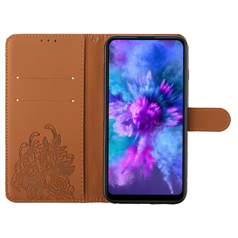 Samsung Galaxy A02s Tiger Barock Tasche mit Riemen