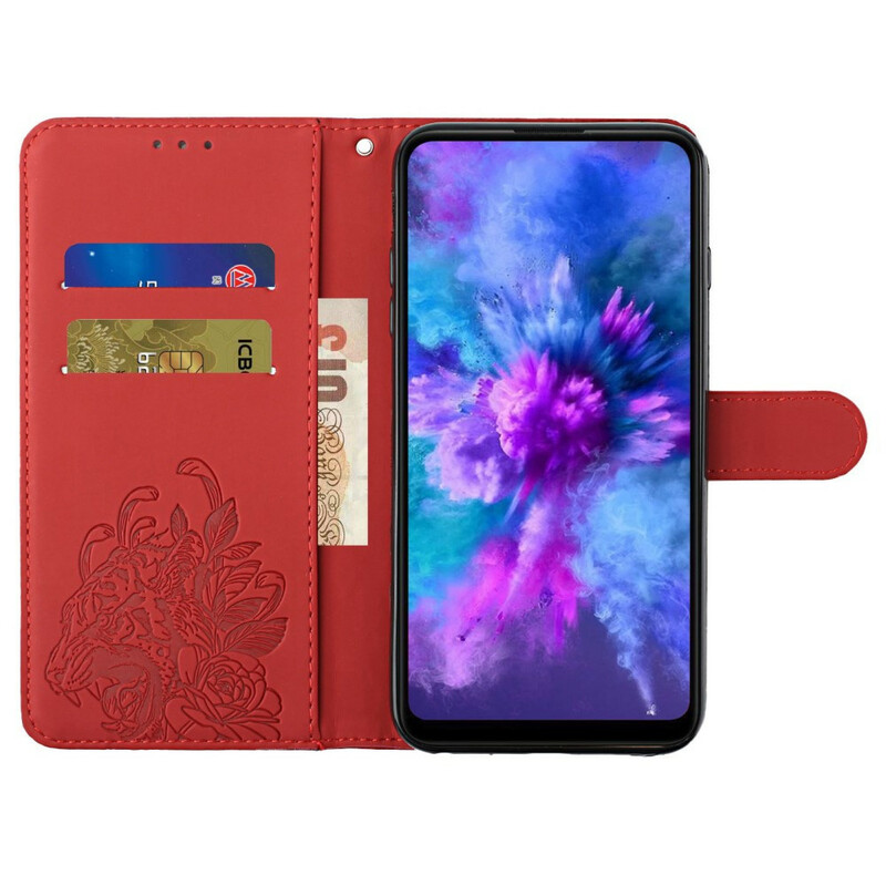 Samsung Galaxy A02s Tiger Barock Tasche mit Riemen