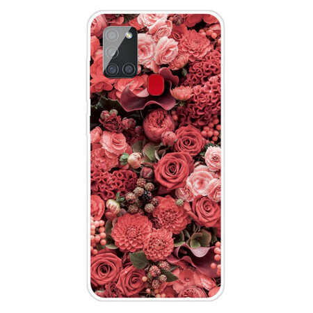 Samsung Galaxy A21s Hülle Blumen Intense