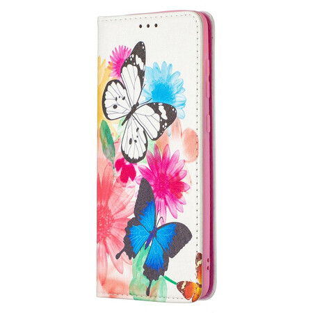 Flip Cover Samsung Galaxy A21s Bunte Schmetterlinge
