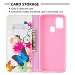 Flip Cover Samsung Galaxy A21s Bunte Schmetterlinge