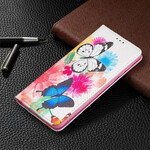 Flip Cover Samsung Galaxy A21s Bunte Schmetterlinge