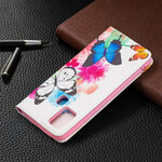 Flip Cover Samsung Galaxy A21s Bunte Schmetterlinge