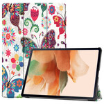 Smart Case Samsung Galaxy Tab S7 FE Stifthalter Vintage-Blumen