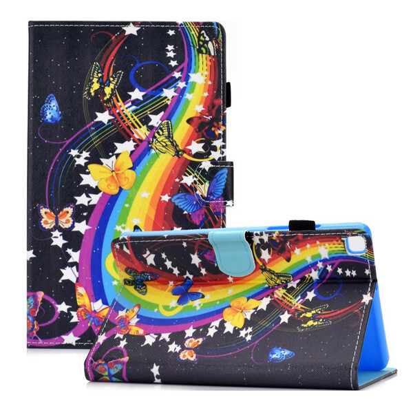 Samsung Galaxy Tab A7 Lite Hülle Schmetterlinge Regenbogen
